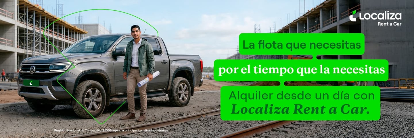 La flota que necesitas por el tiempo que la necesitas. Alquiler desde un día con Localiza Rent a Car 