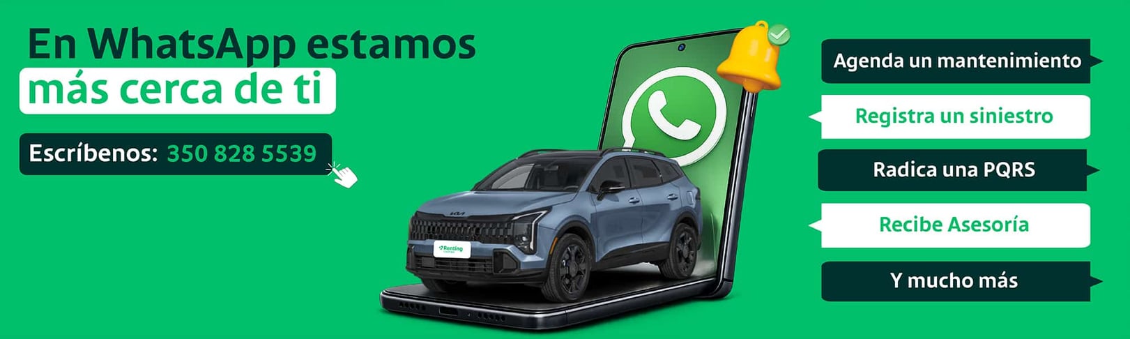 En WhatsApp estamos más cerca de ti. Escríbenos 3508285539
