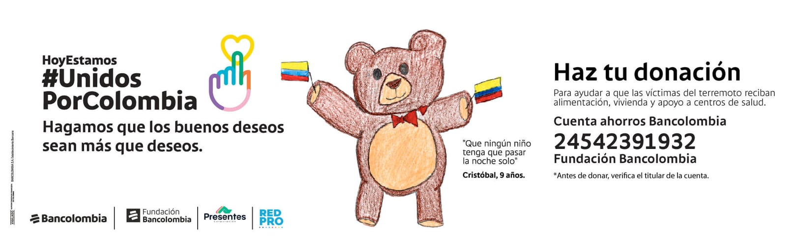Hoy estamos unidos por Colombia. Haz tu donación