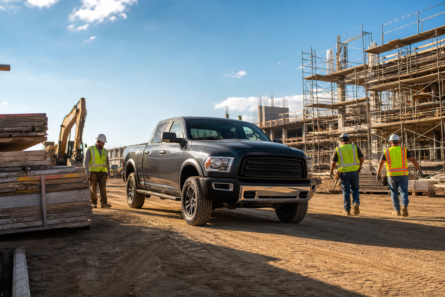 Pickup Truck on Construction Site-1