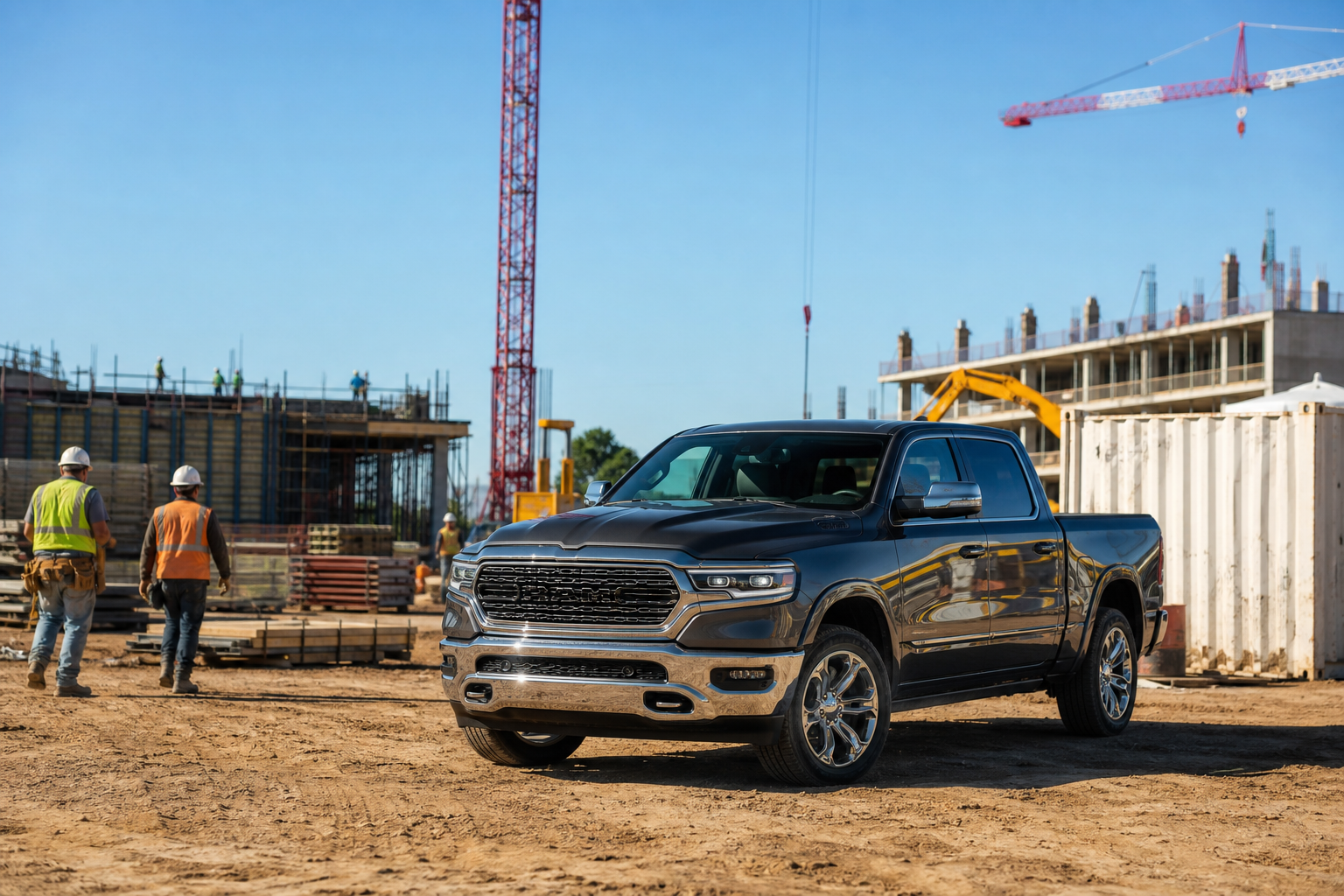 Pickup Truck on Construction Site-2