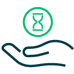 Icono de optimización de tiempo y comodidad